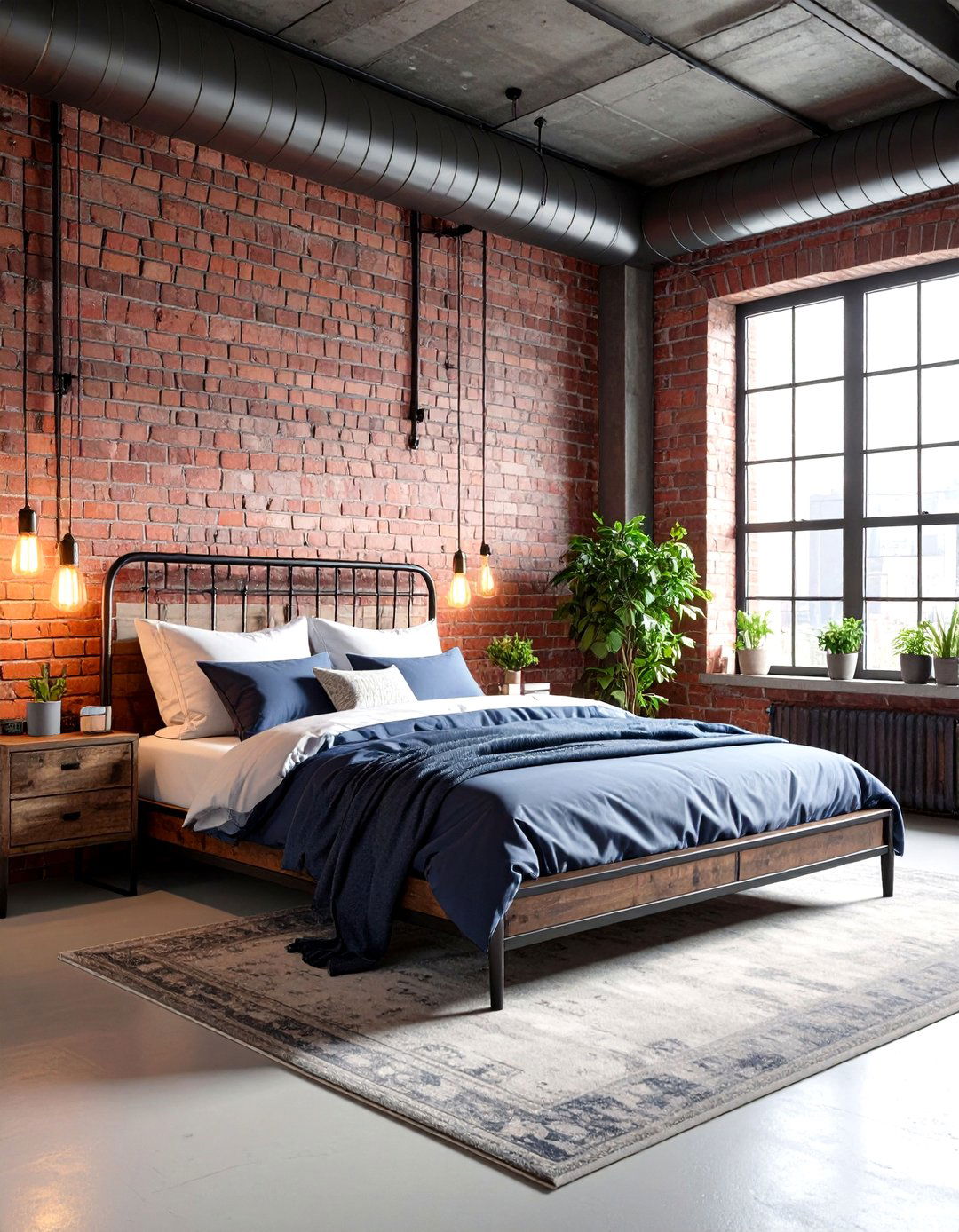 Periwinkle Industrial Bedroom - 20 Periwinkle Bedroom Ideas