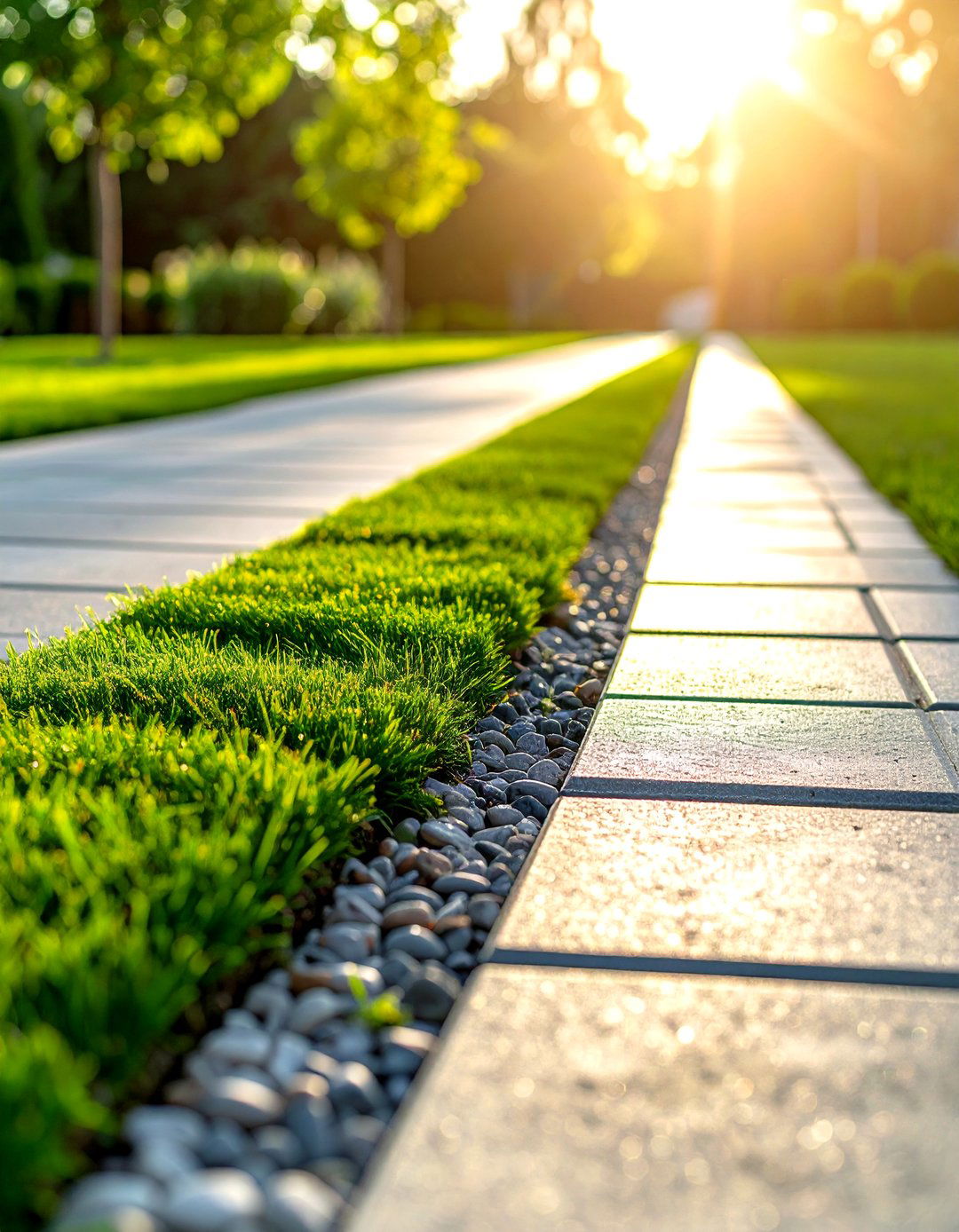 Permeable Paver Strips That Green the Driveway - 20 Driveway Landscape Ideas