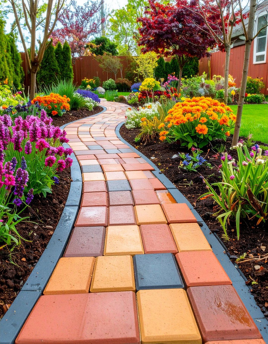 Permeable Paver Walkway Enhancing Drainage - 20 Front Walkway Ideas