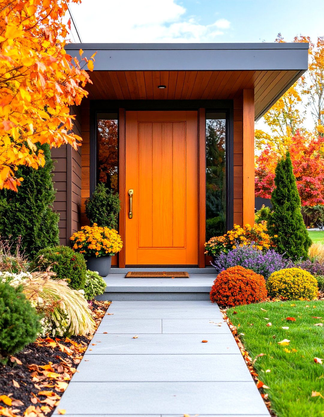 Persimmon Orange Mid Century Front Door - 20 Mid Century Front Door Colors