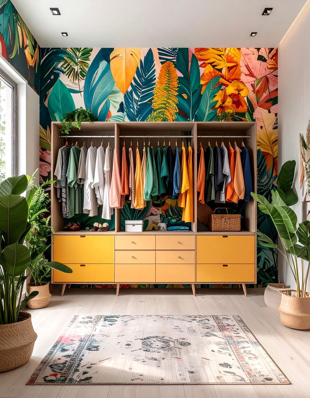 Personalize with Wallpaper or Accent Walls - 20 Small Dressing Room Ideas