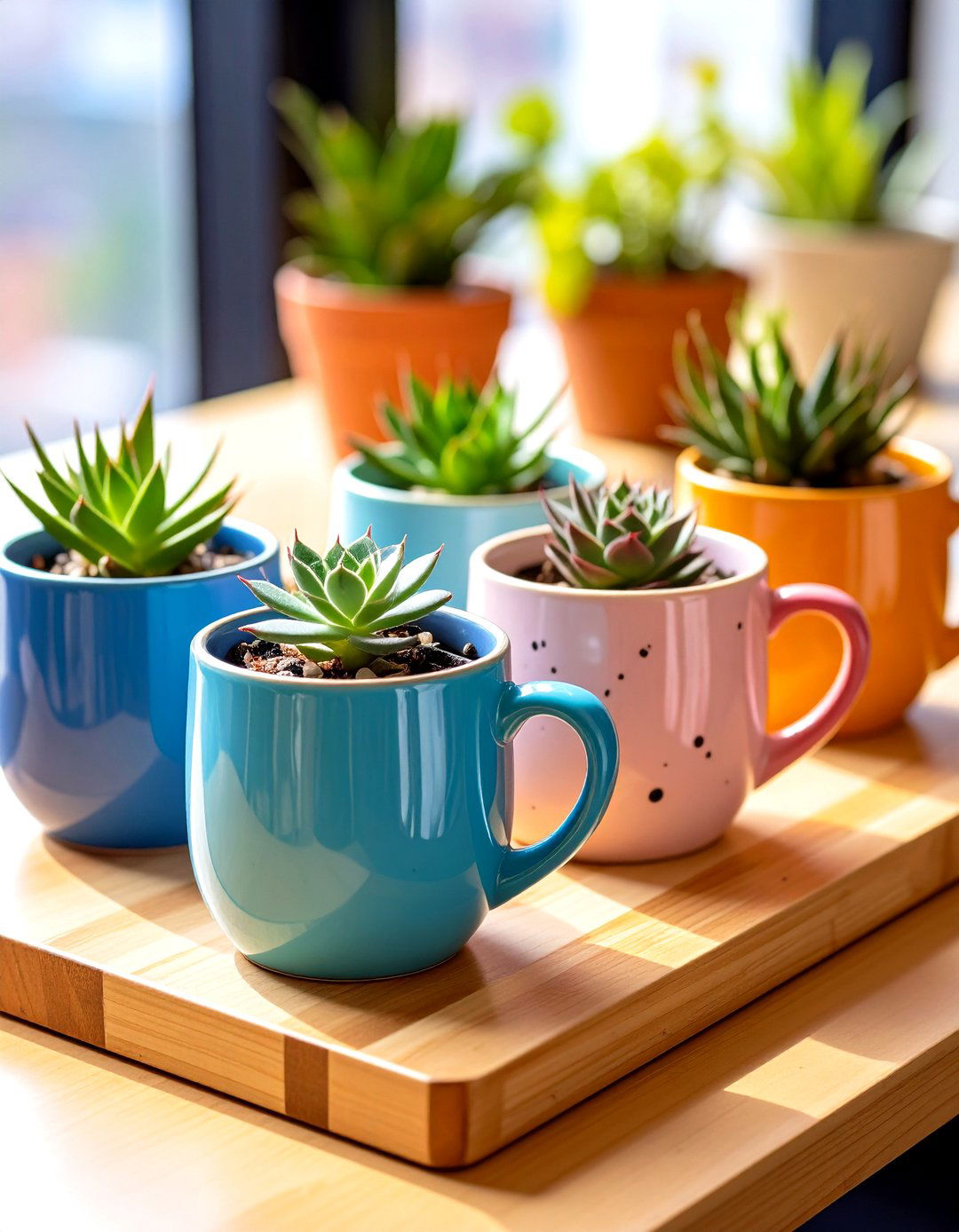 Personalized Mug Planters That Reuse Desk Essentials - 20 Cubicle Decor Ideas