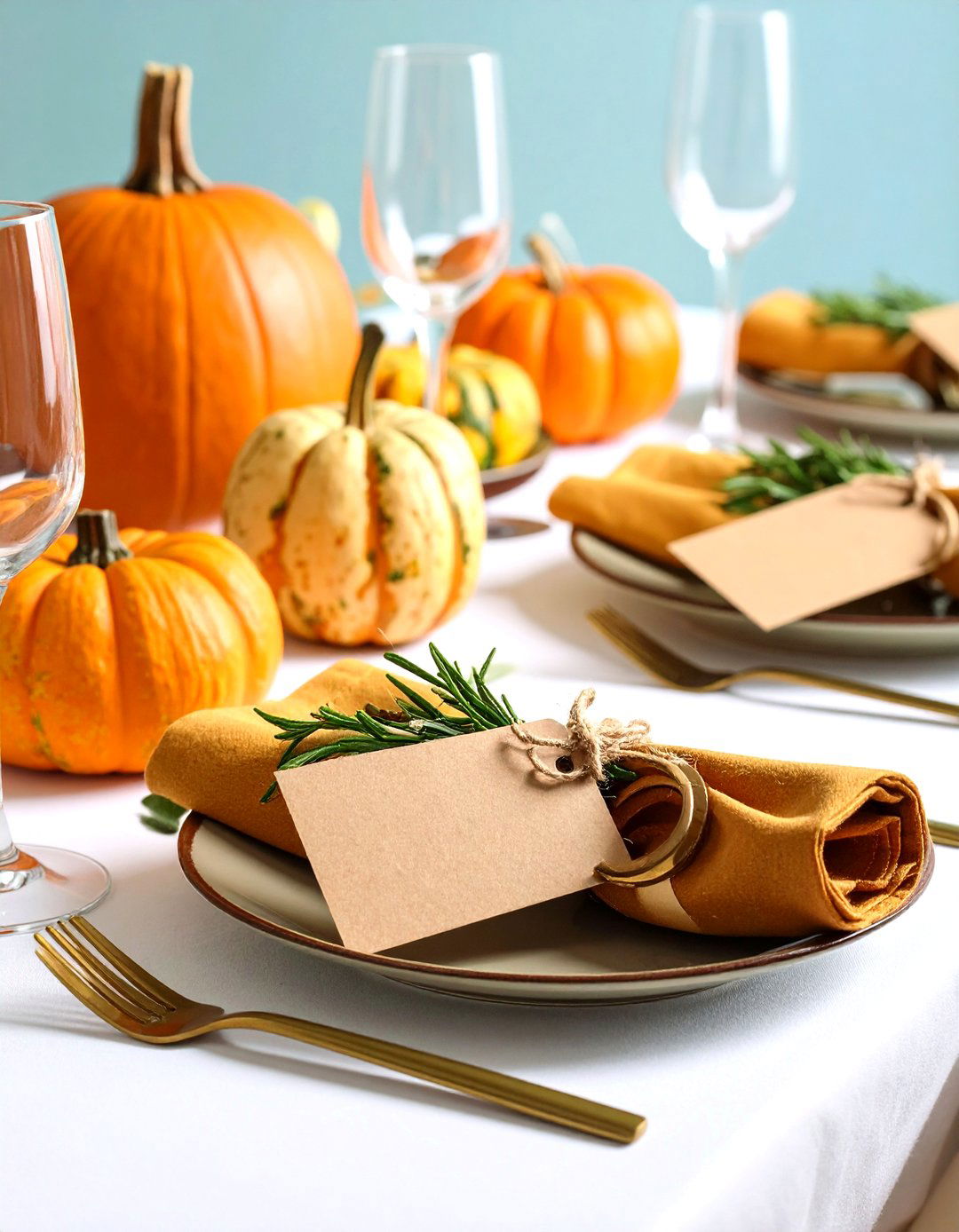 Personalized Place Cards and Napkin Rings - 20 Thanksgiving Decoration Ideas