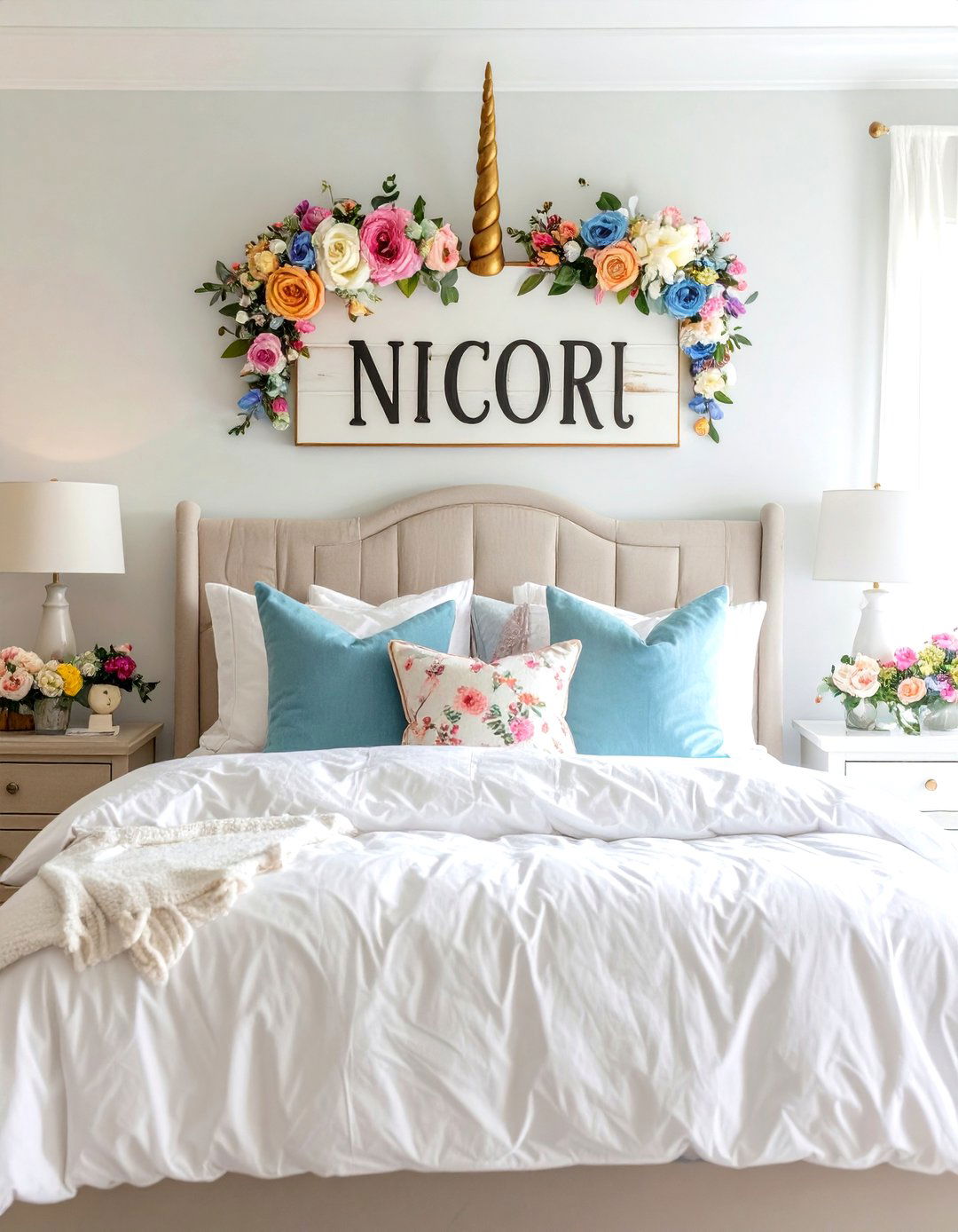 Personalized Unicorn Name Plaque - 20 Unicorn Bedroom Ideas