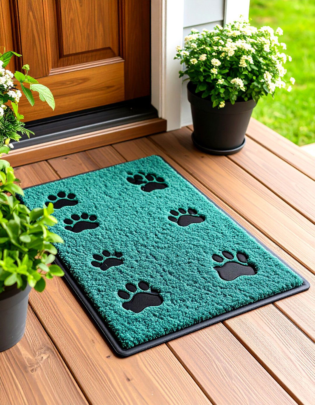 Pet Friendly Paw Print Front Door Mat - 20 Front Door Mat Ideas