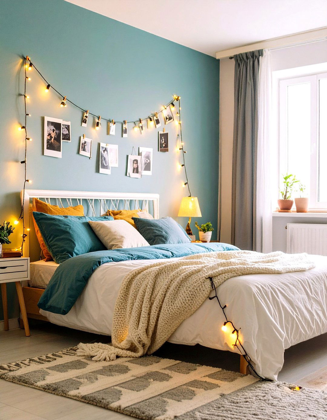Photo Clip Fairy Lights Personalize the Bedroom - 20 Hipster Bedroom Ideas