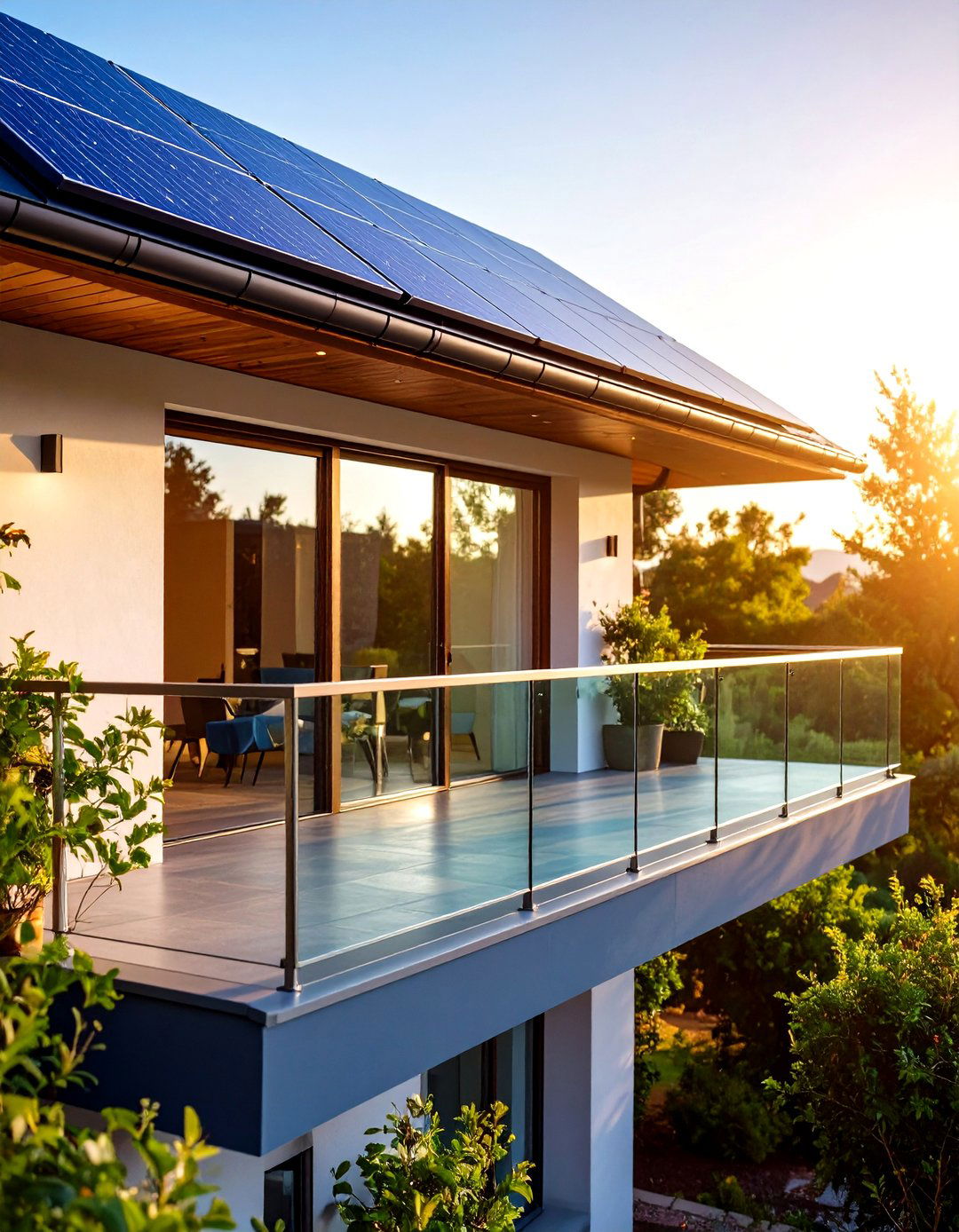 Photovoltaic Glass Balustrade for Energy Positive Living - 20 Glass Balcony Design Ideas