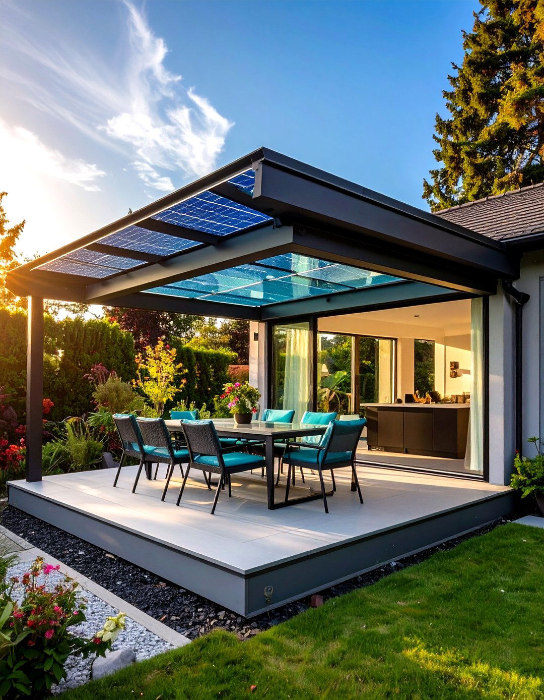 Photovoltaic Glass Porch Canopy - 20 Glass Porch Design Ideas