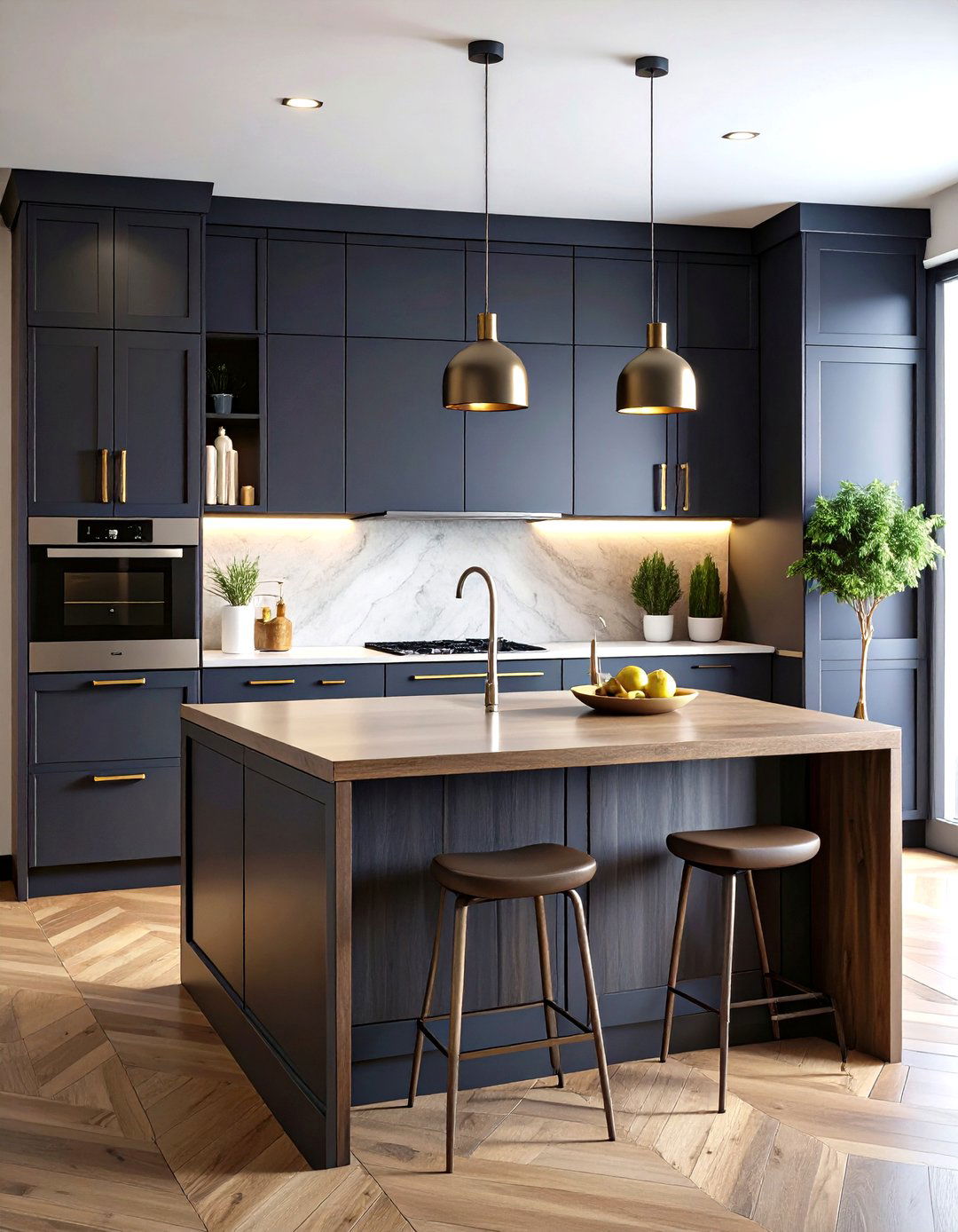 Pick Matte Finish Cabinets to Hide Smudges Gracefully - 20 Dark Wood Kitchen Cabinets