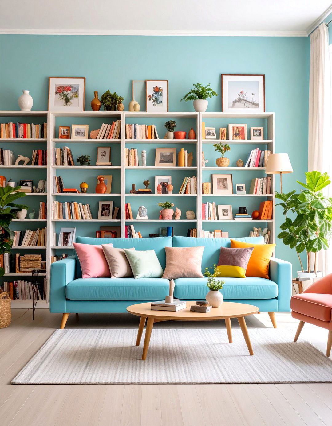Picture Frame Gallery Integration - 20 Bookshelf Decor Ideas