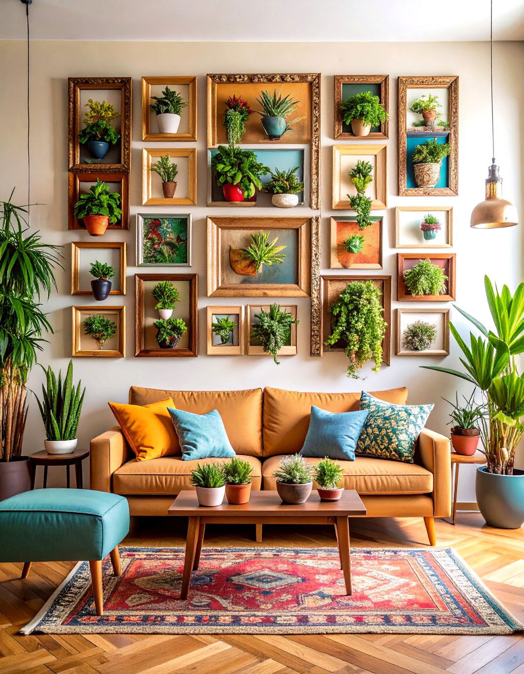 Picture Frame Indoor Plant Wall Gallery - 20 Indoor Plant Wall Ideas