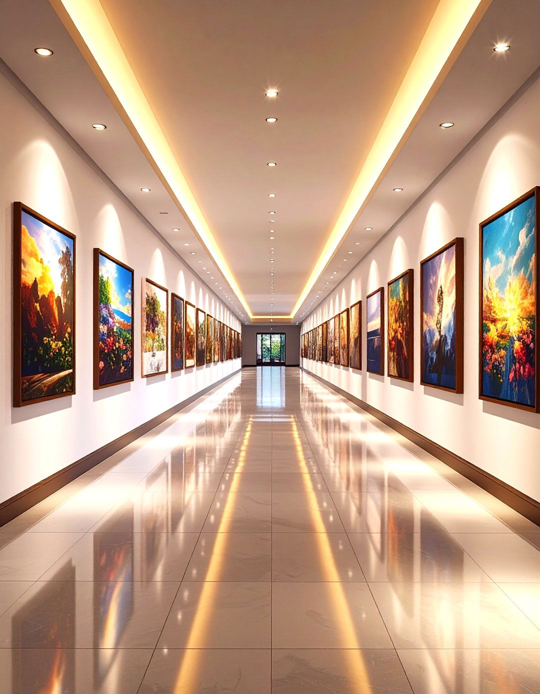 Picture Lights Giving Hallway Art a Spotlight - 20 Hallway Lighting Ideas