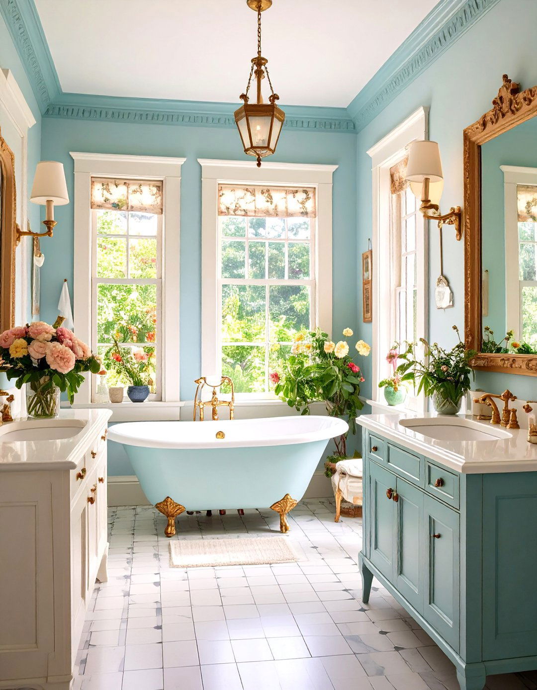 Picture Rails - 20 Victorian Bathroom Ideas