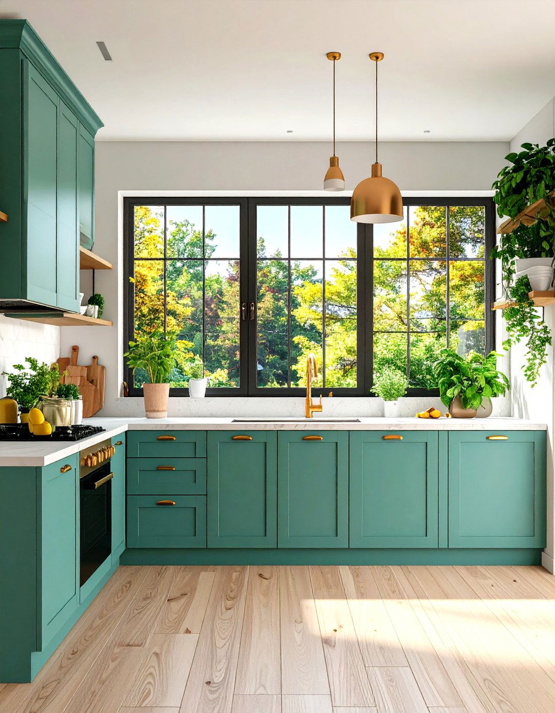 Picture Window Floods the Kitchen with Light - 20 Dream Kitchen Ideas