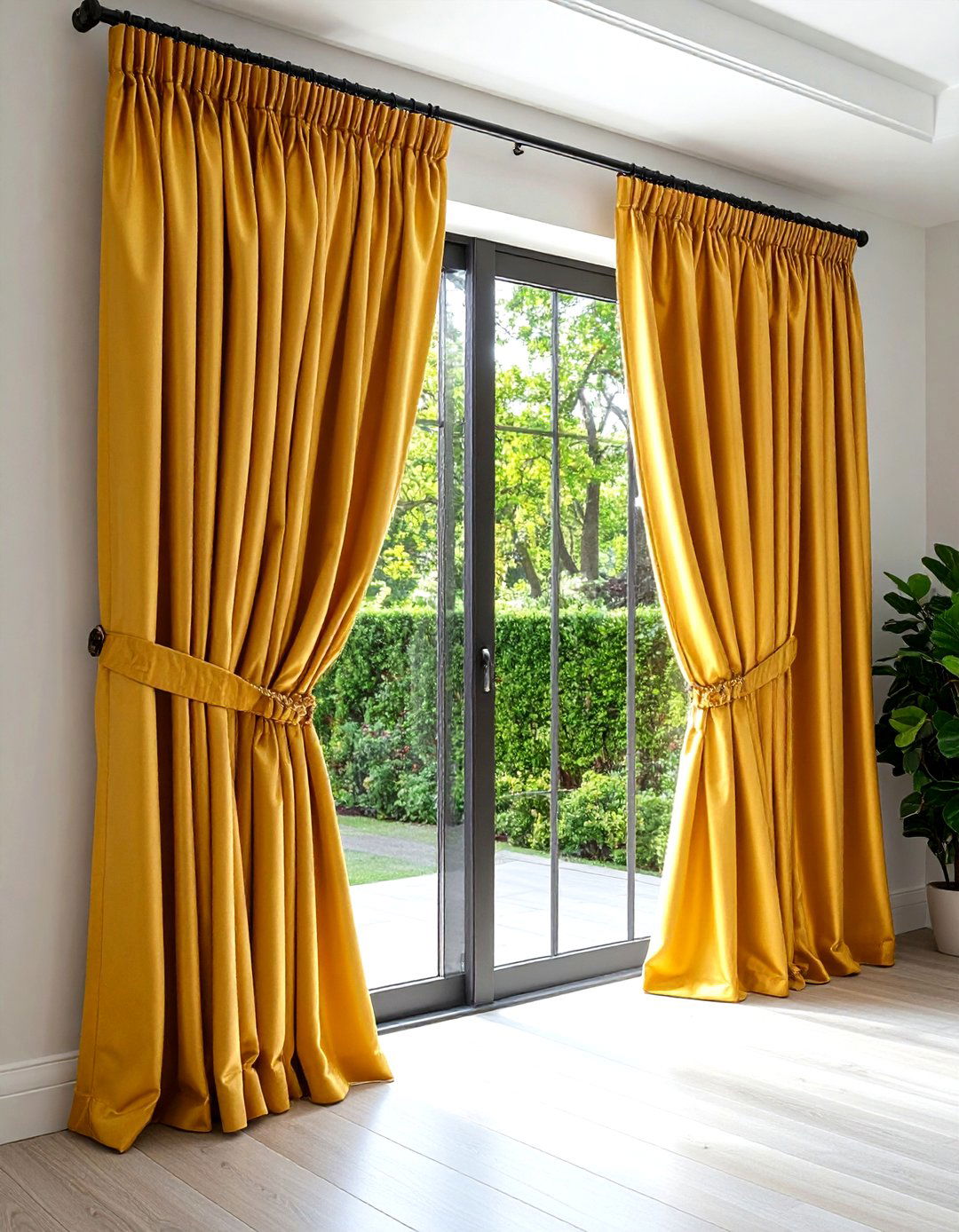 Pinch Pleat Drapes - 20 Sliding Door Curtain Ideas