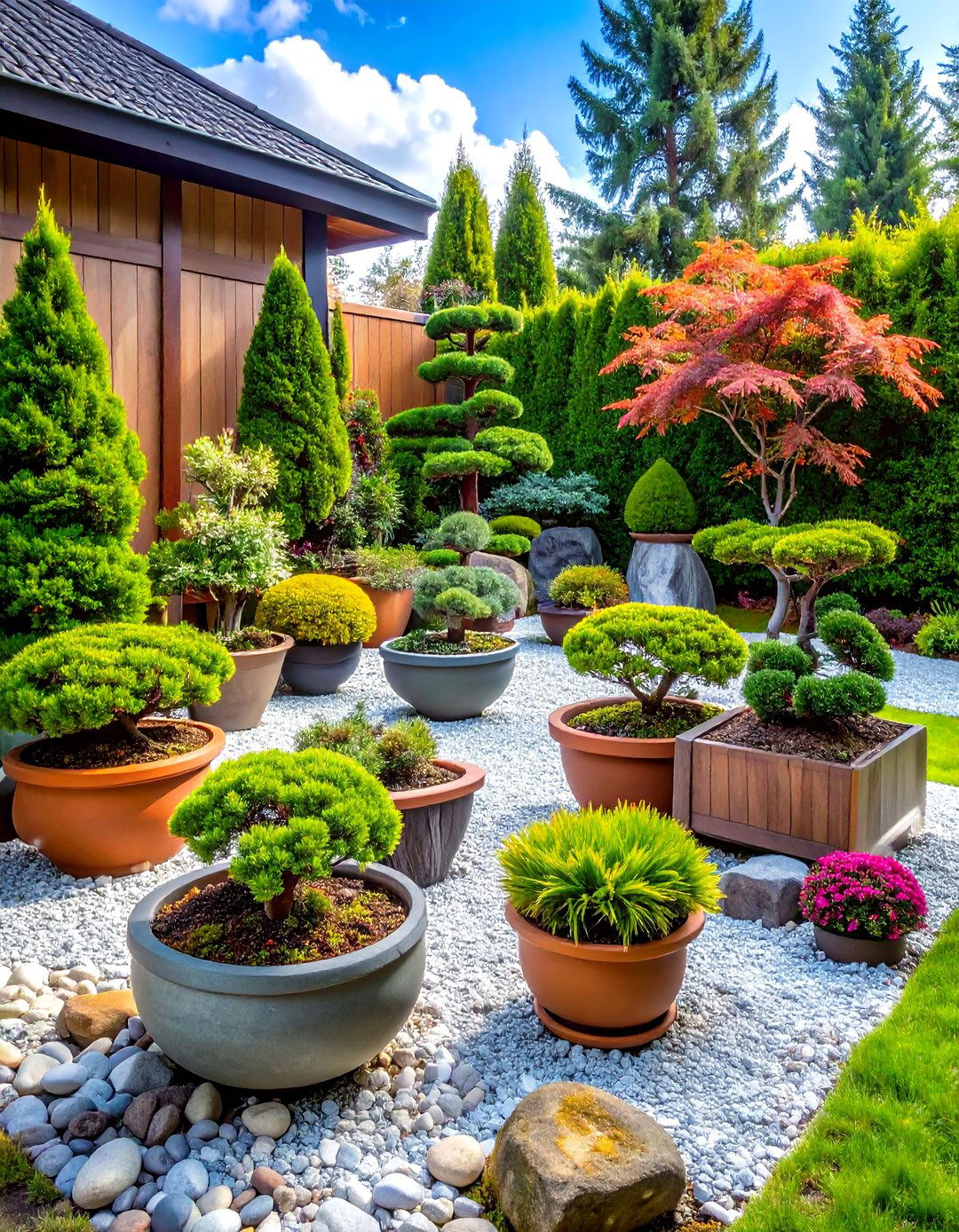 Pine Tree Bonsai Inspired Container Garden - 20 Pine Tree Landscape Ideas