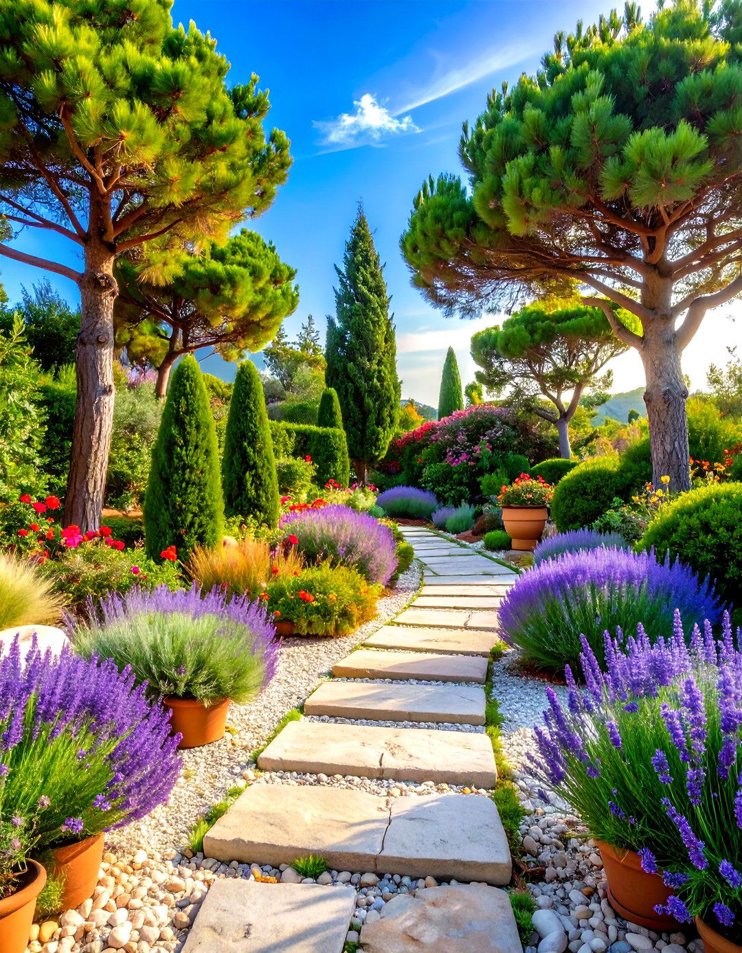 Pine Tree Mediterranean Coastal Style - 20 Pine Tree Landscape Ideas