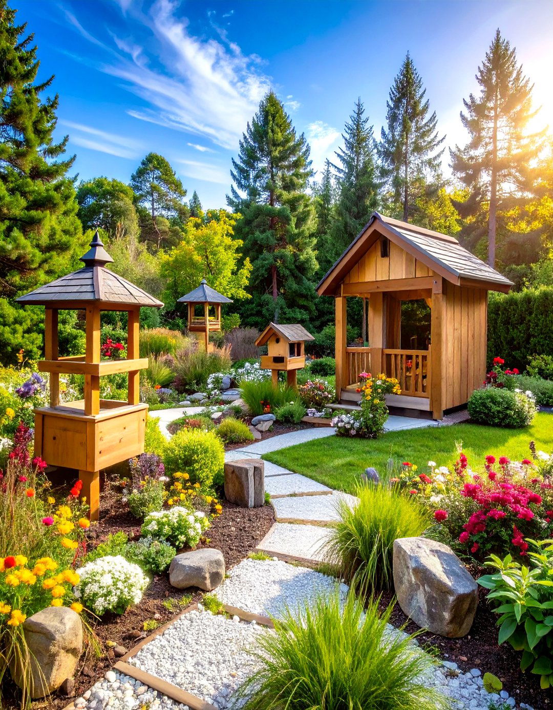 Pine Tree Wildlife Habitat Garden - 20 Pine Tree Landscape Ideas