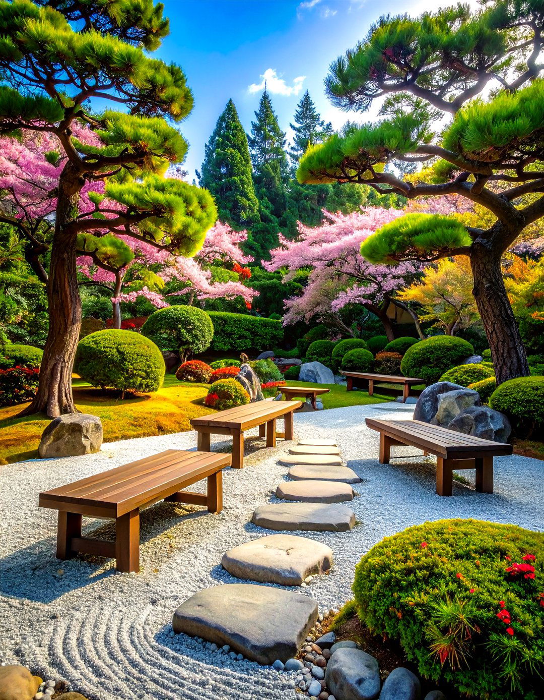 Pine Tree Zen Meditation Garden - 20 Pine Tree Landscape Ideas
