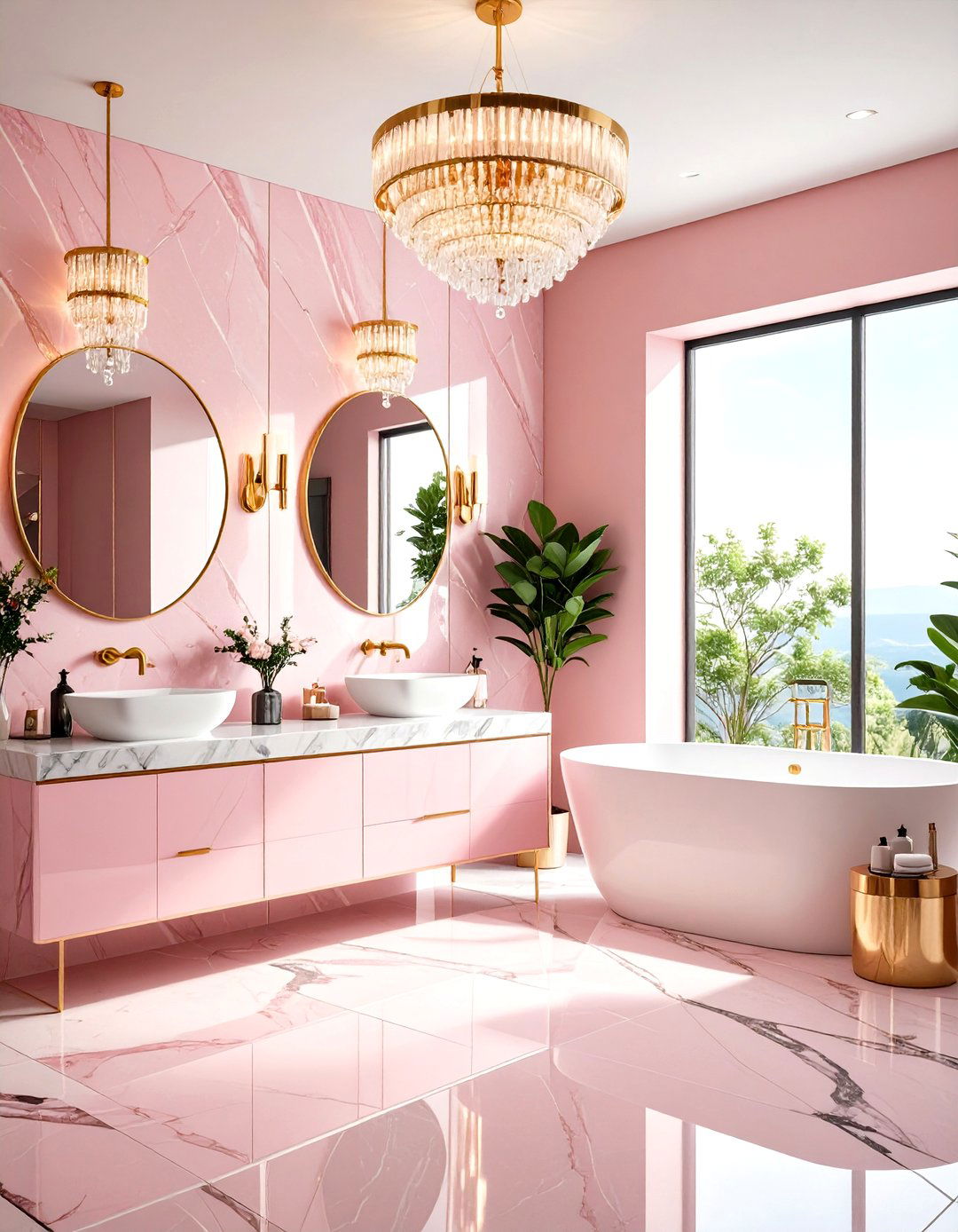 Pink Bathroom Art Deco Glamour - 20 Pink Bathroom Ideas