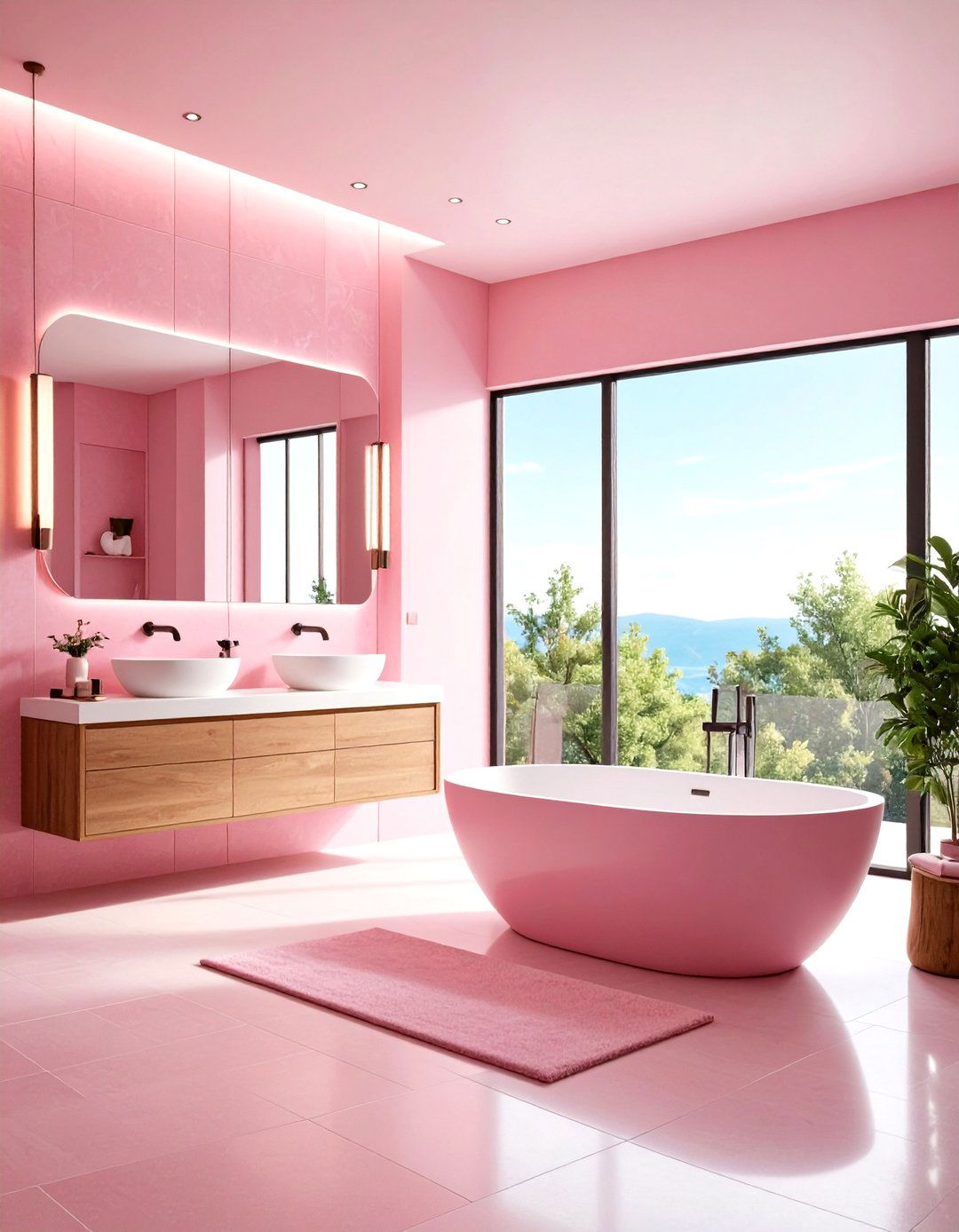 Pink Bathroom Futuristic Wellness Suite - 20 Pink Bathroom Ideas