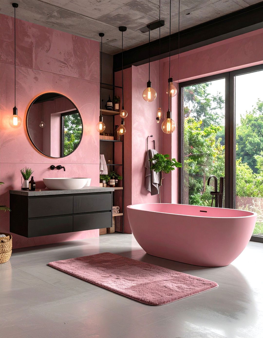 Pink Bathroom Industrial Chic Fusion - 20 Pink Bathroom Ideas