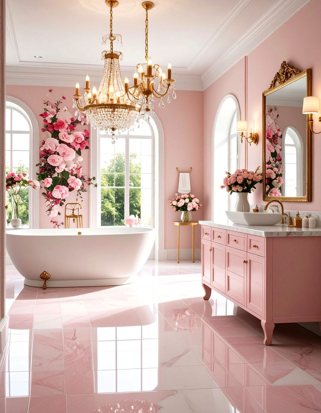 Pink Bathroom Maximalist Statement Design - 20 Pink Bathroom Ideas