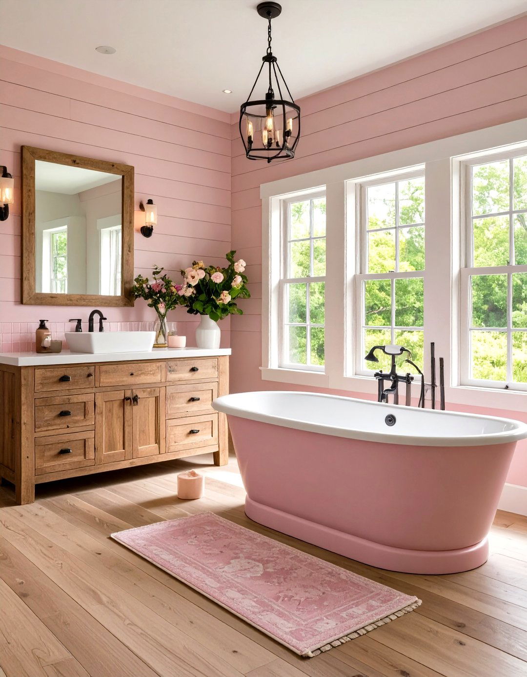 Pink Bathroom Modern Farmhouse Charm - 20 Pink Bathroom Ideas