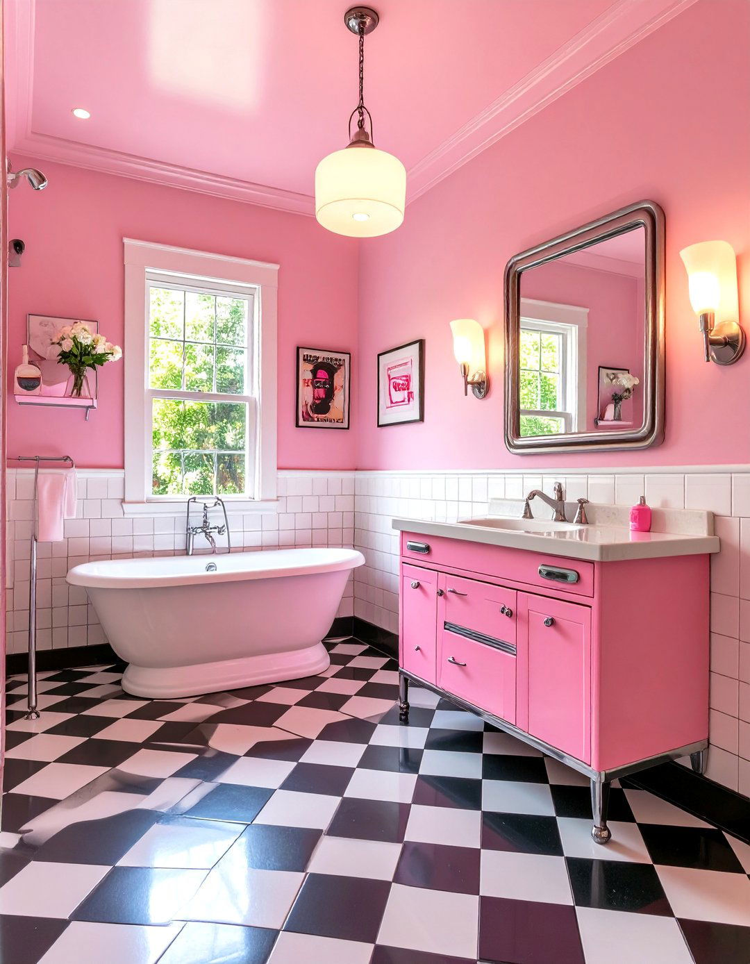 Pink Bathroom Retro Diner Aesthetic - 20 Pink Bathroom Ideas
