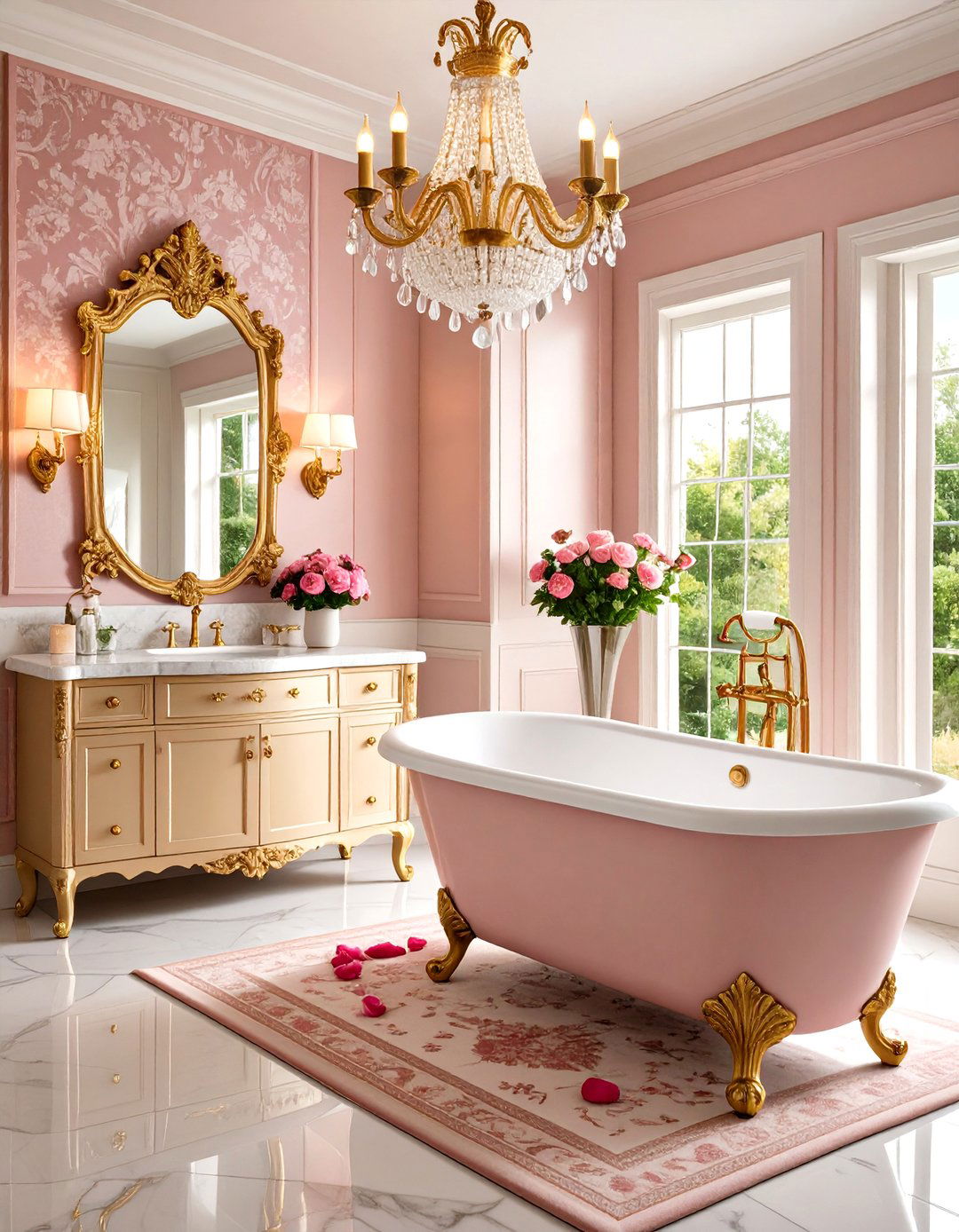 Pink Bathroom Romantic Victorian Revival - 20 Pink Bathroom Ideas