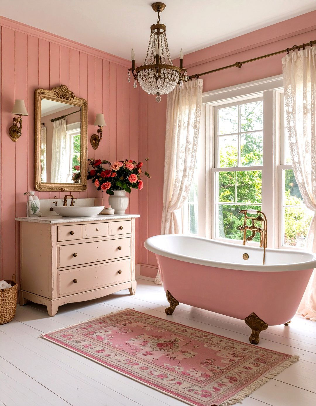 Pink Bathroom Shabby Chic Romance - 20 Pink Bathroom Ideas