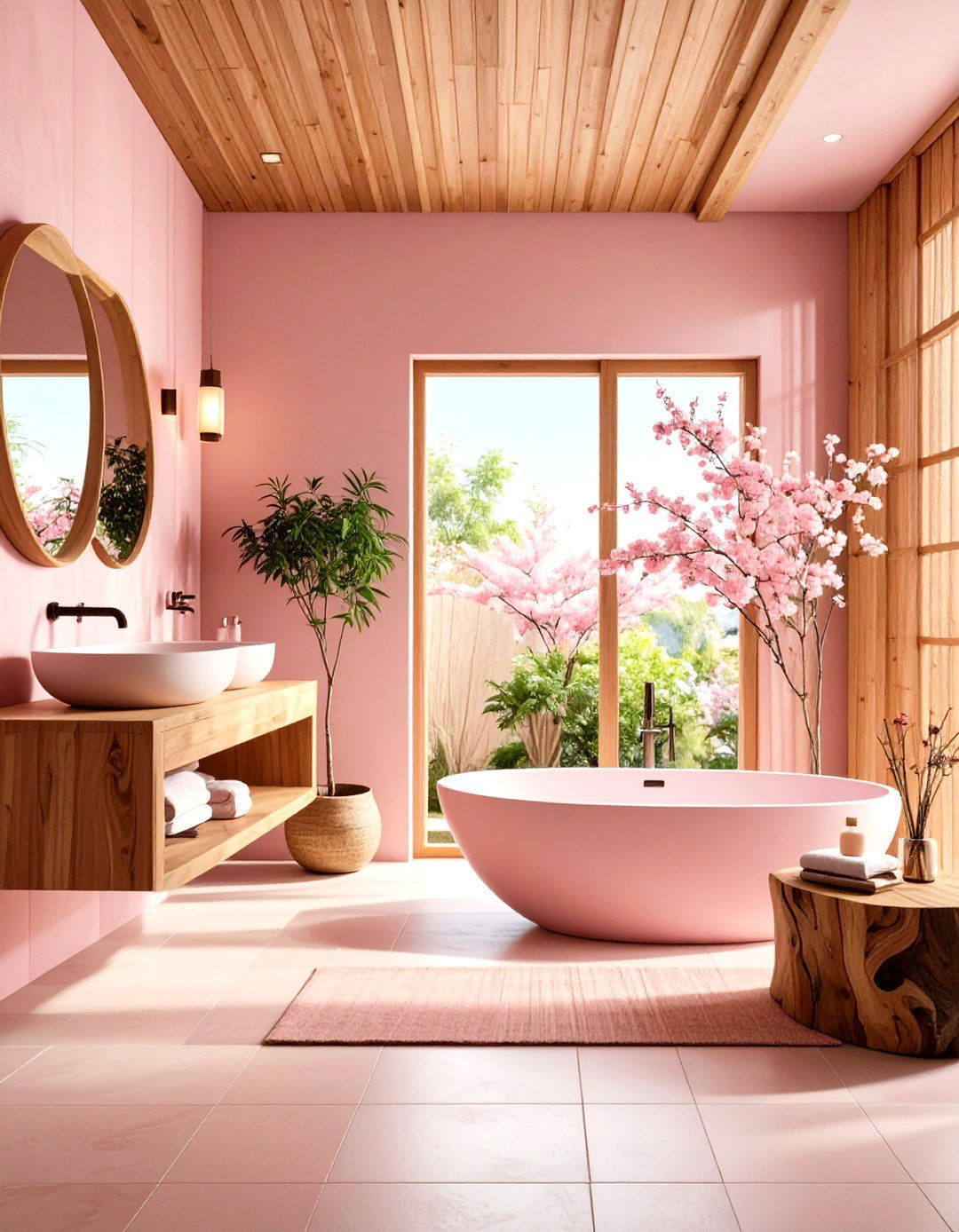Pink Bathroom Zen Meditation Space - 20 Pink Bathroom Ideas