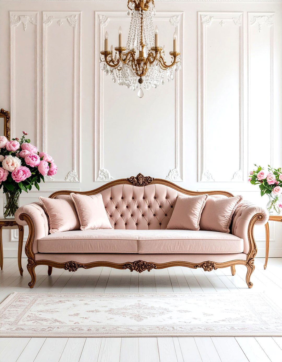 Pink Couch French Provincial Living Room - 20 Pink Couch Living Room Ideas