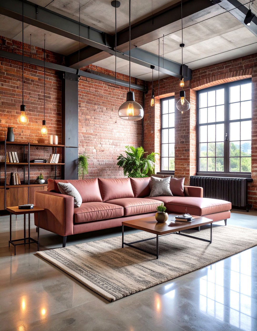 Pink Couch Industrial Chic Living Room - 20 Pink Couch Living Room Ideas