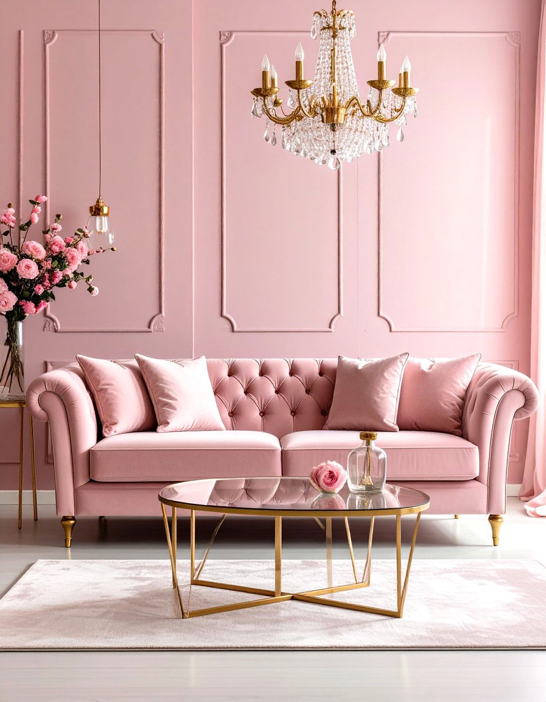 Pink Couch Romantic Feminine Living Room - 20 Pink Couch Living Room Ideas