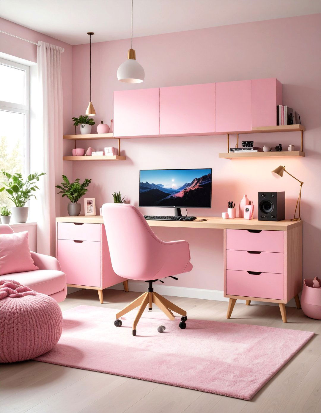 Pink Gaming Setup with Scandinavian Simplicity - 20 Pink Gaming Setup Ideas