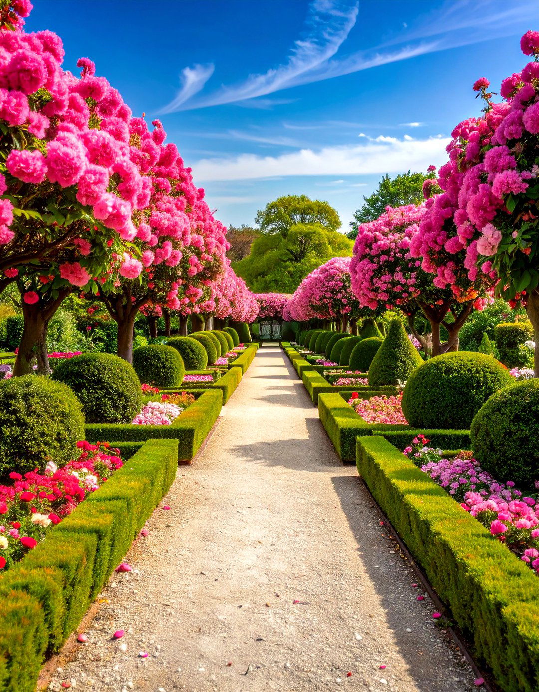 Pink Garden Formal Parterre Pattern - 20 Pink Garden Ideas