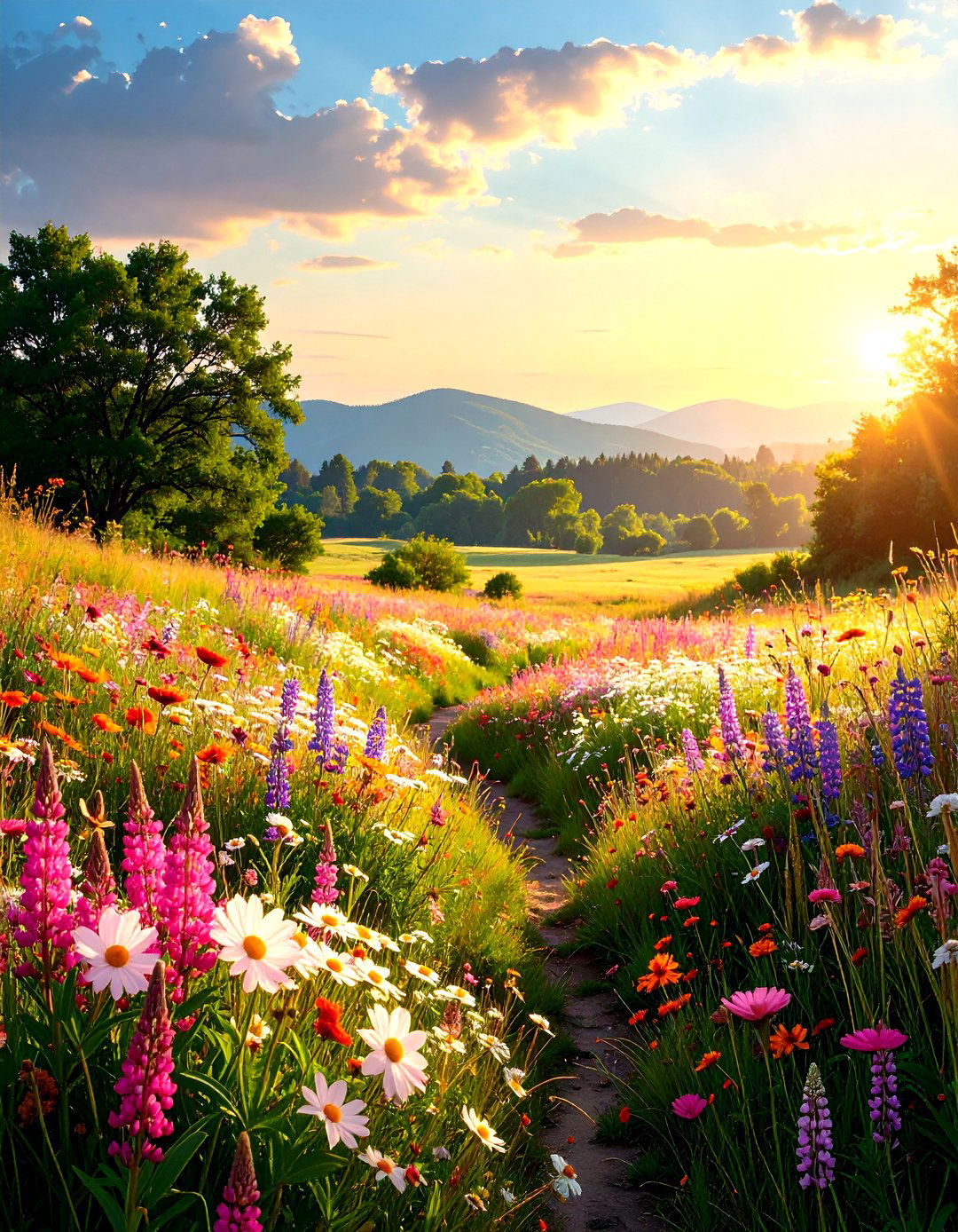 Pink Garden Prairie Wildflower Meadow - 20 Pink Garden Ideas