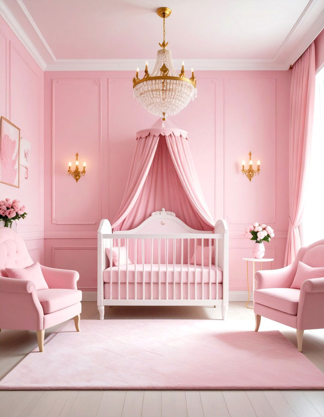 Pink Monochrome Princess Nursery - 20 Princess Nursery Ideas