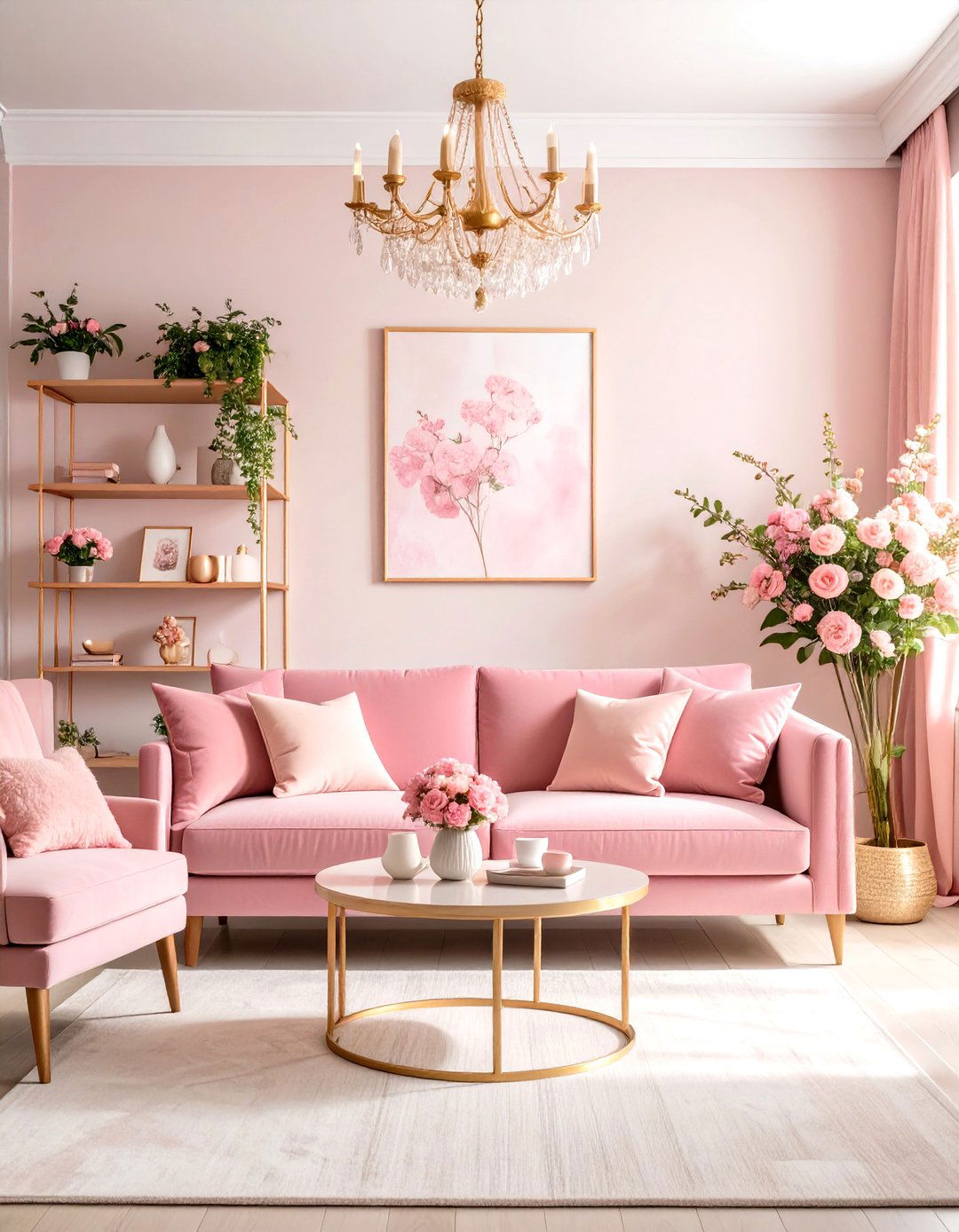 Pink Paradise Boho Living Room Romance - 20 Colorful Boho Living Room Ideas