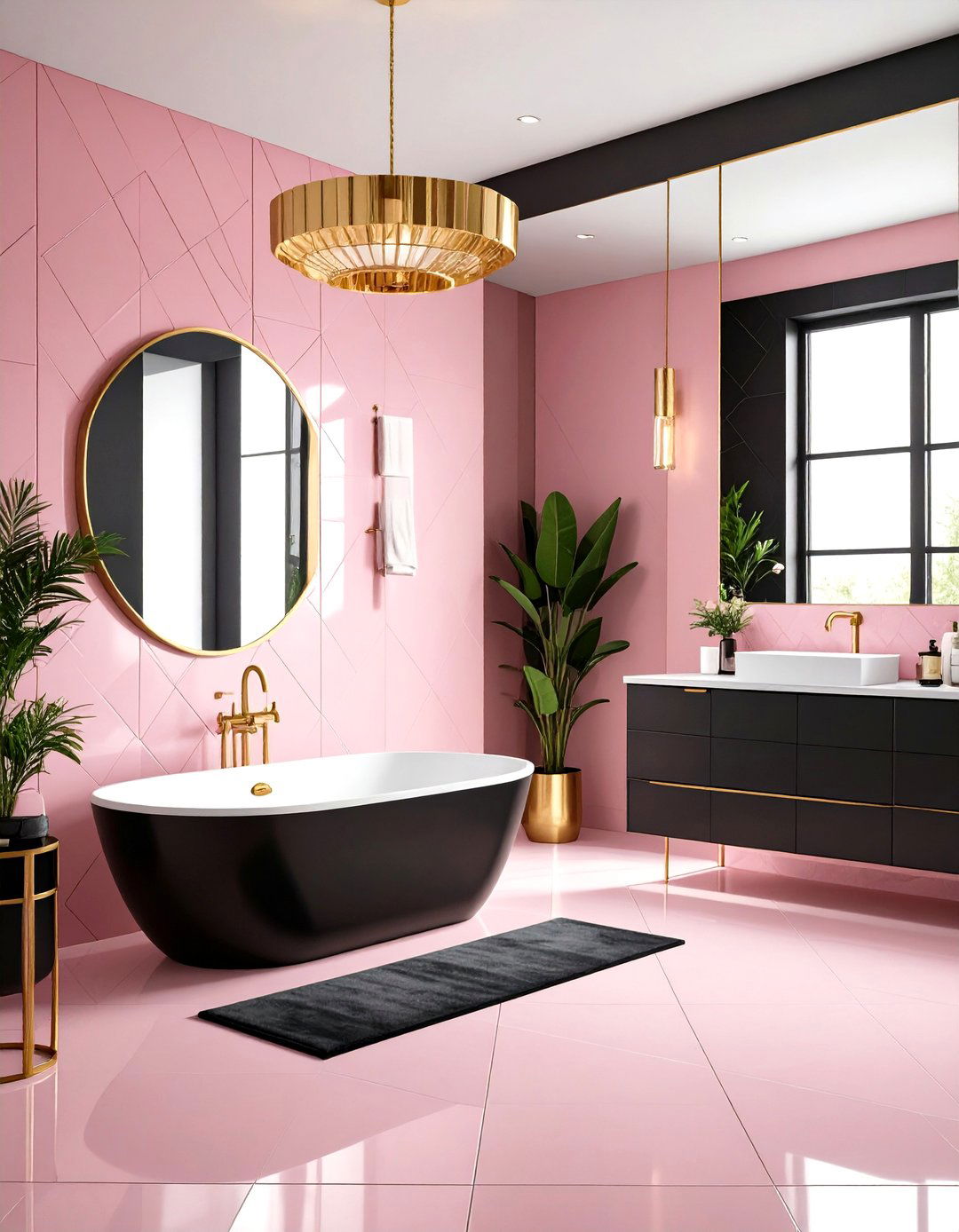 Pink Tile Art Deco Bathroom Style - 20 Pink Tile Bathroom Ideas