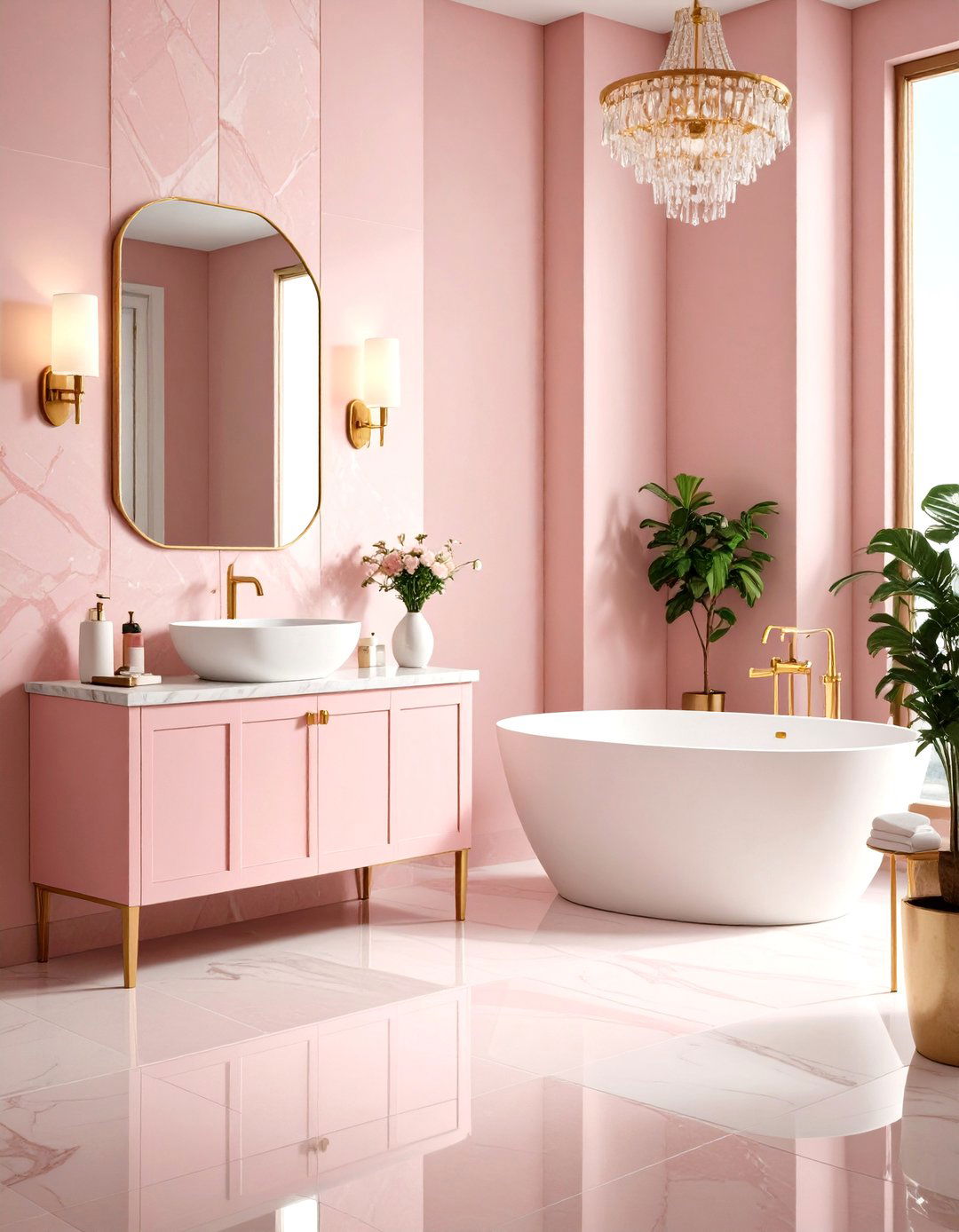 Pink Tile Luxury Hotel Bathroom - 20 Pink Tile Bathroom Ideas