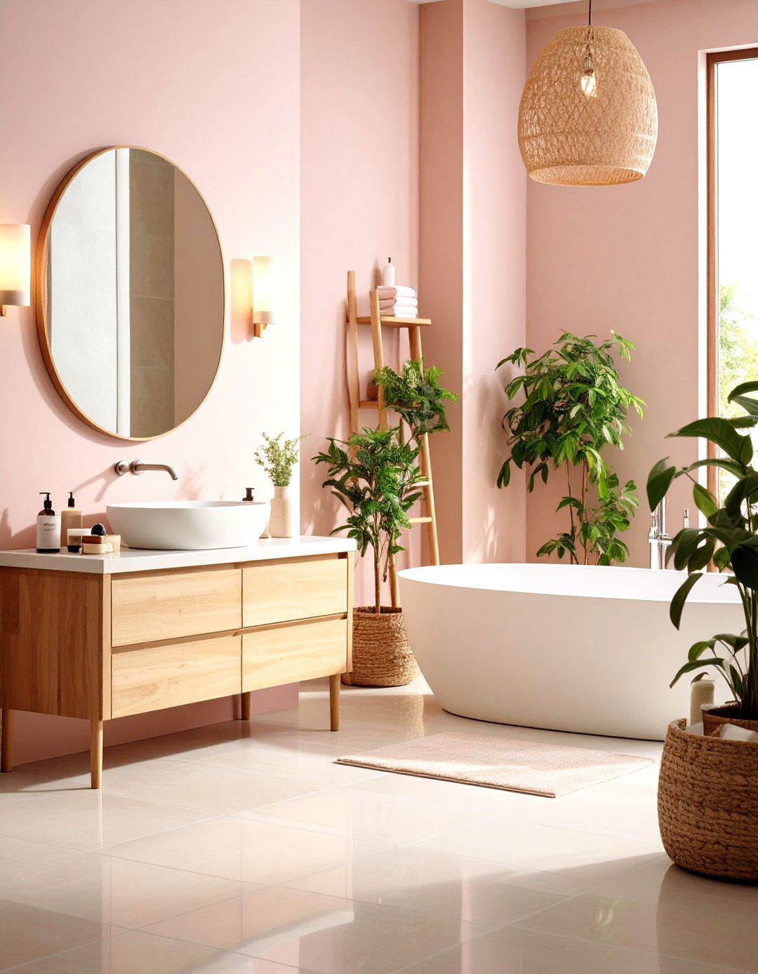 Pink Tile Spa Inspired Retreat Design - 20 Pink Tile Bathroom Ideas