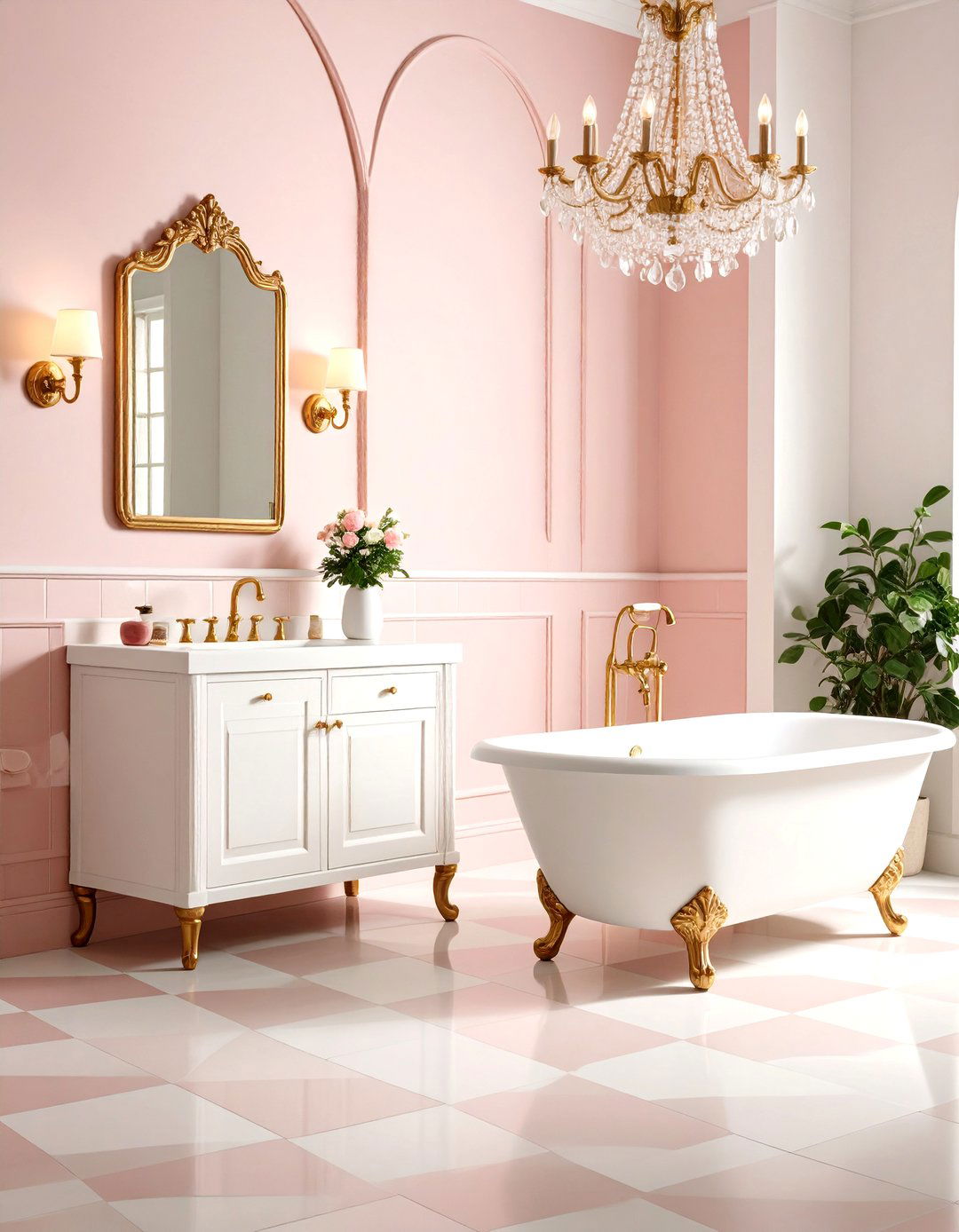 Pink Tile Vintage Glamour Bathroom - 20 Pink Tile Bathroom Ideas