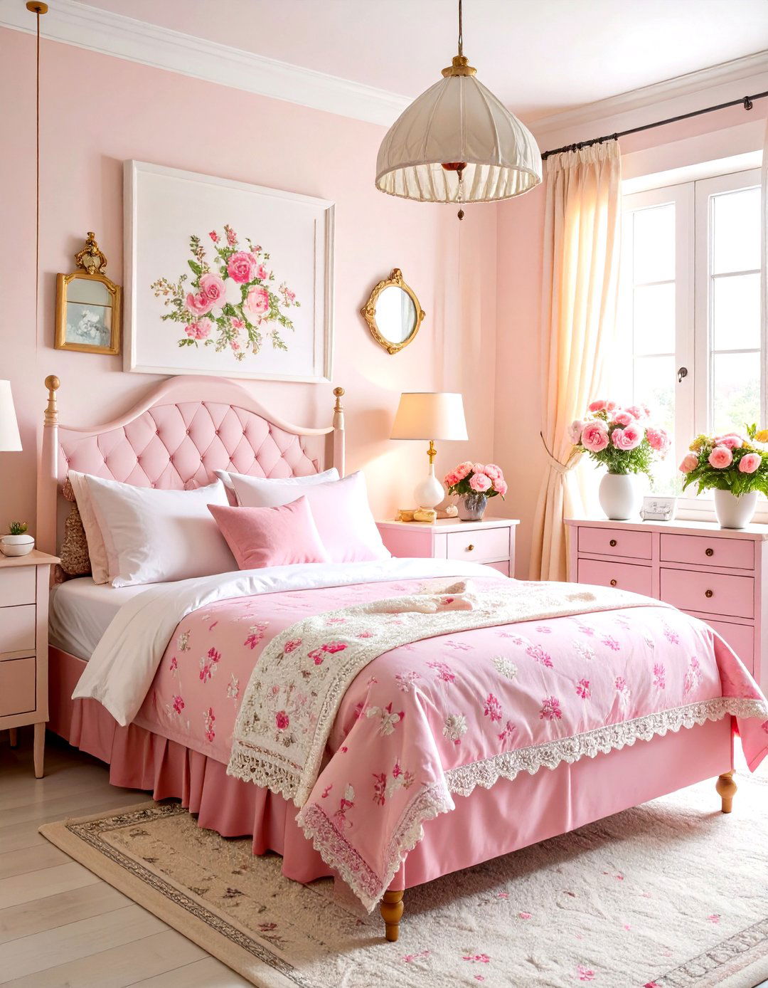Pink Vintage Dorm Room Charm - 20 Pink Dorm Room Ideas