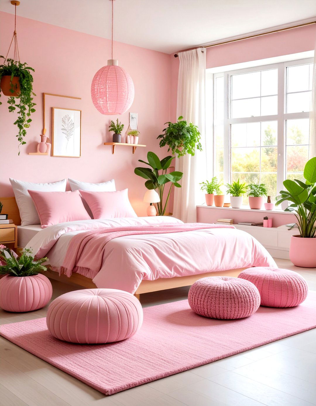 Pink Wellness Focused Dorm Room Sanctuary - 20 Pink Dorm Room Ideas