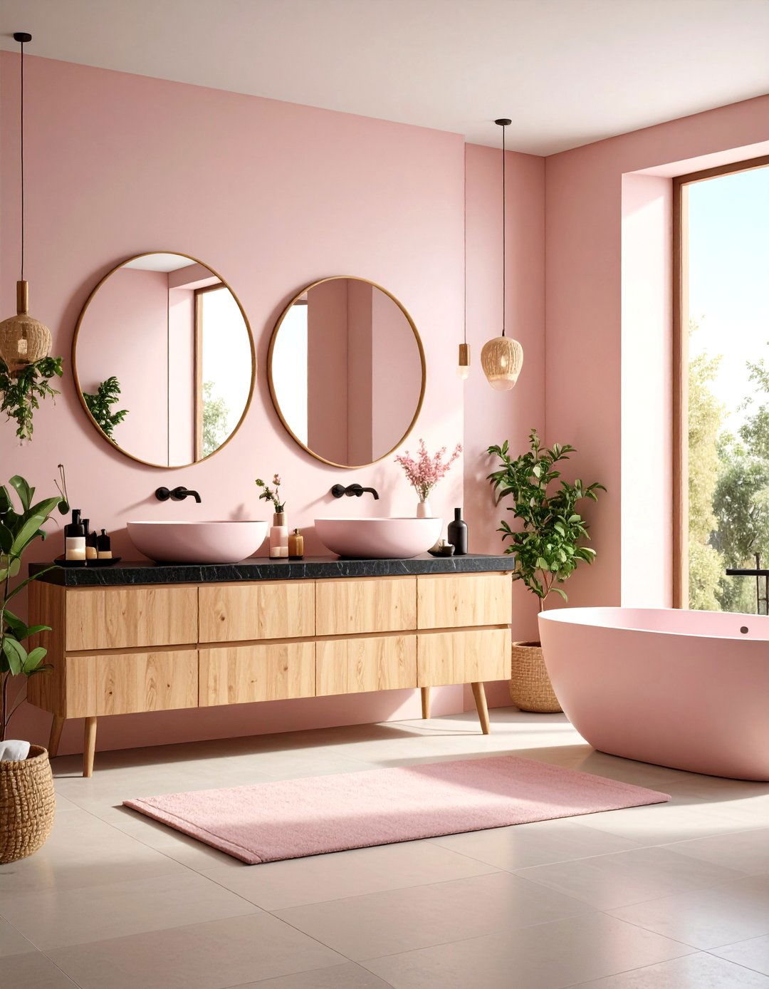 Pink and Black Zen Bathroom - 20 Pink and Black Bathroom Ideas