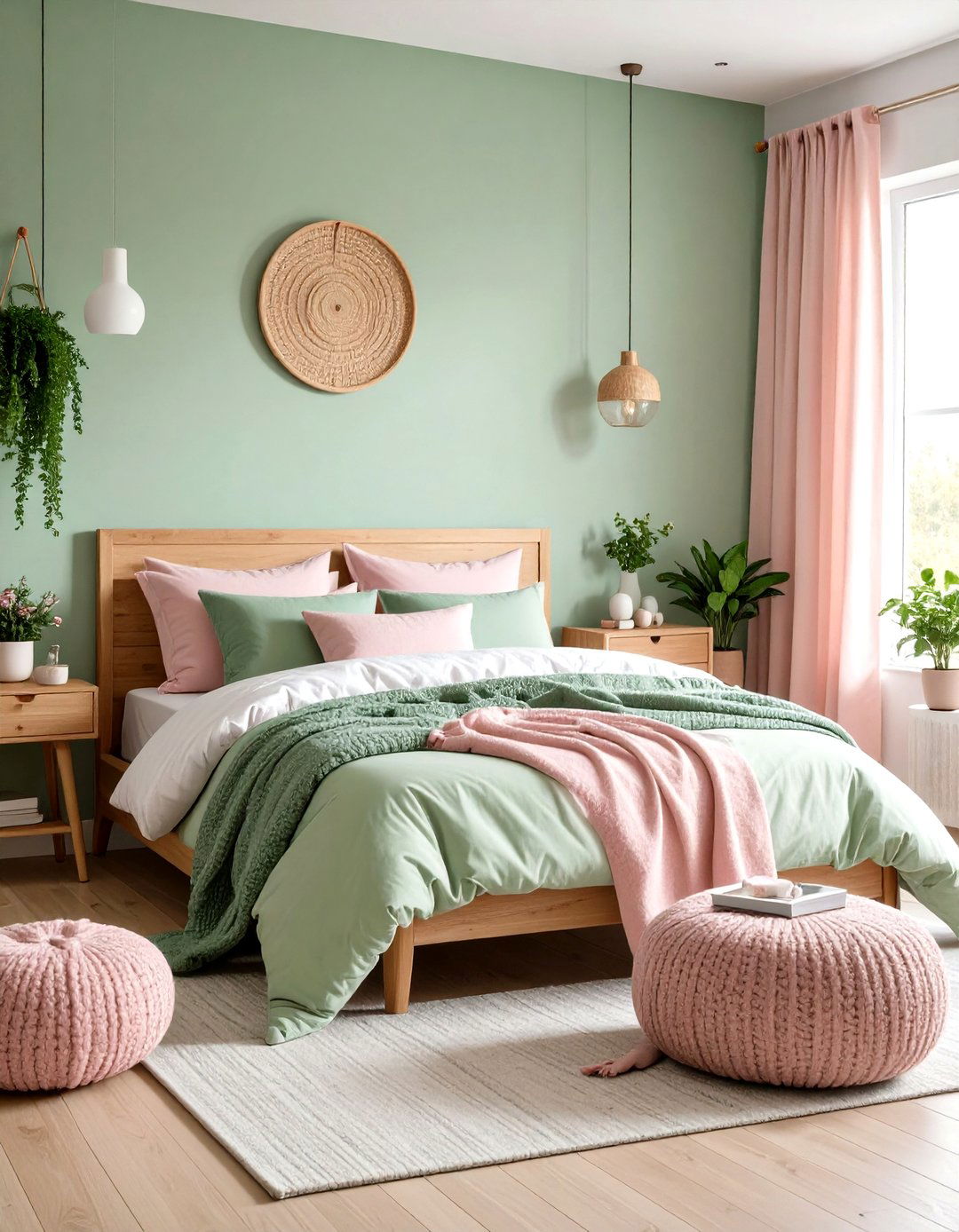 Pink and Green Bedroom with Scandinavian Simplicity - 20 Pink and Green Bedroom Ideas