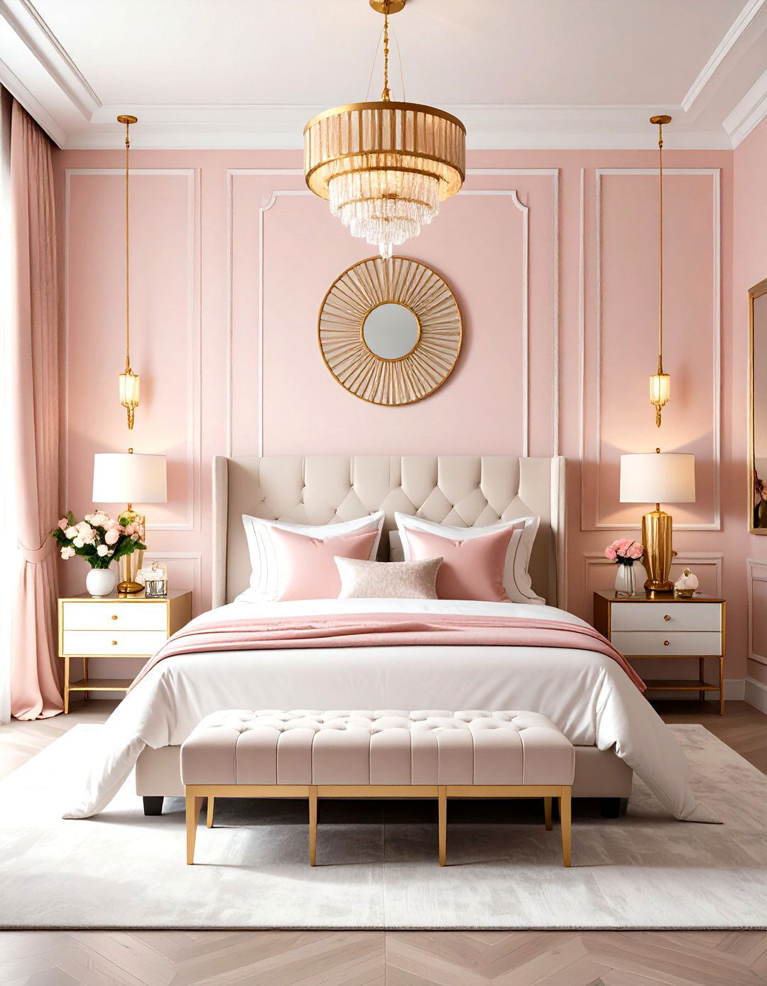Pink and White Bedroom Art Deco Glamour - 20 Pink and White Bedroom Ideas