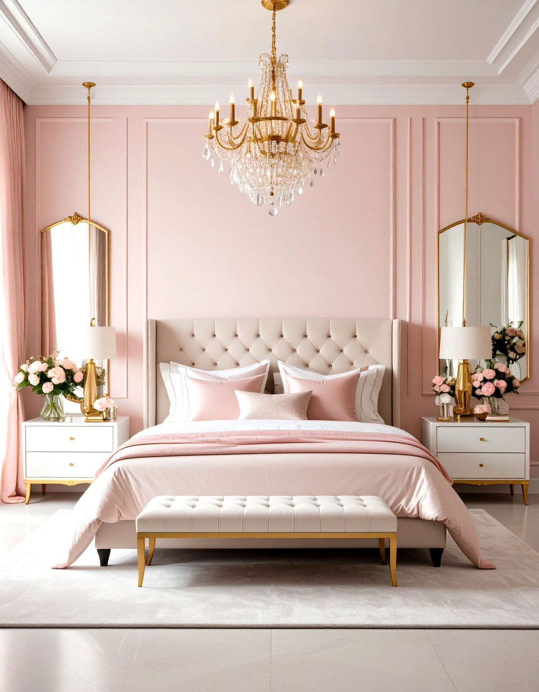 Pink and White Bedroom Hollywood Regency - 20 Pink and White Bedroom Ideas